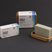 JIVANTRA One & Done odor neutralizing total body cleansing bar with cork case