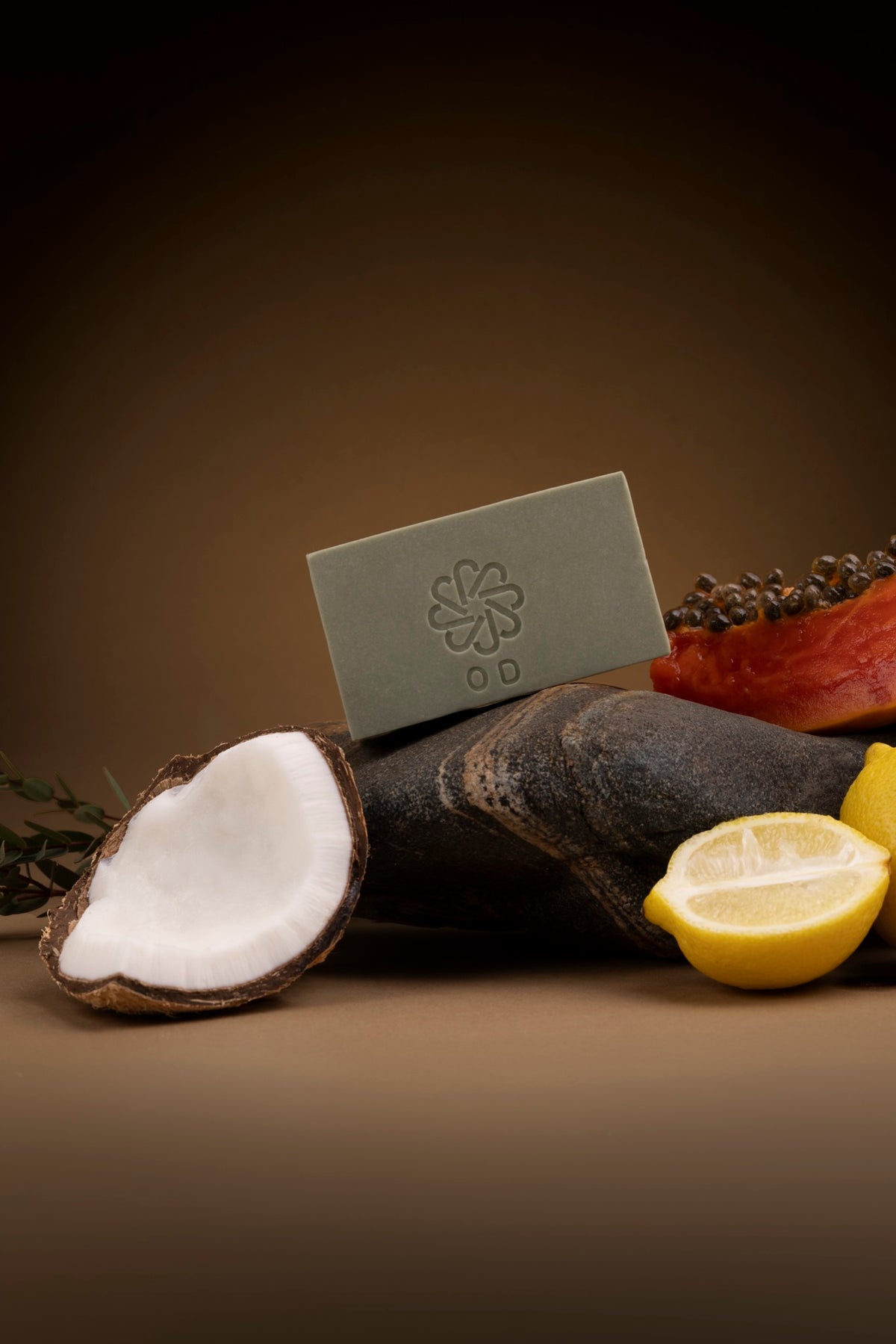 One & Done Original bar with coconut, papaya and lemon ingredients