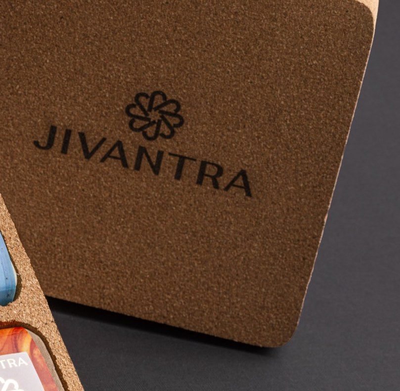 JIVANTRA sustainably harvested cork case with embossed logo